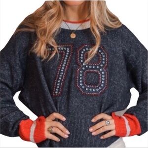 Wildfox Jeweled Varsity Sweater